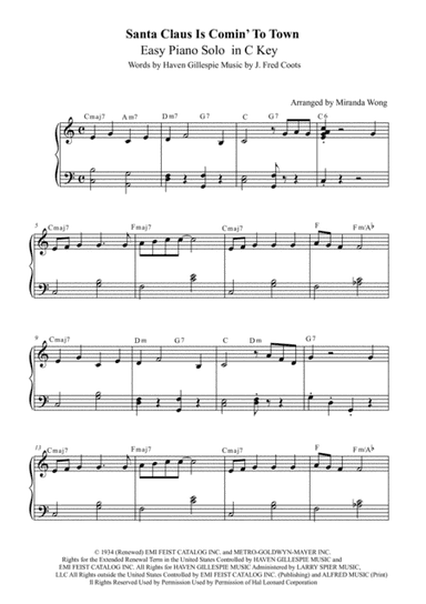 Santa Claus Is Comin' To Town (arr. Miranda Wong)