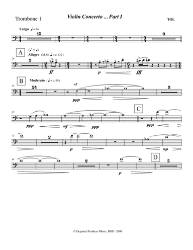 Violin Concerto (2009) Trombone part 1