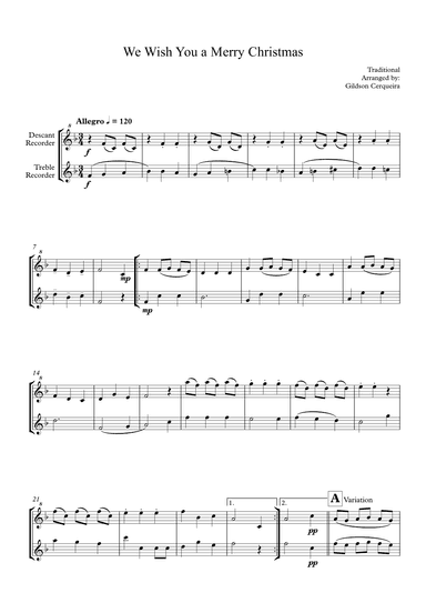 We Wish You a Merry Christmas (arr. Gildson Cerqueira)