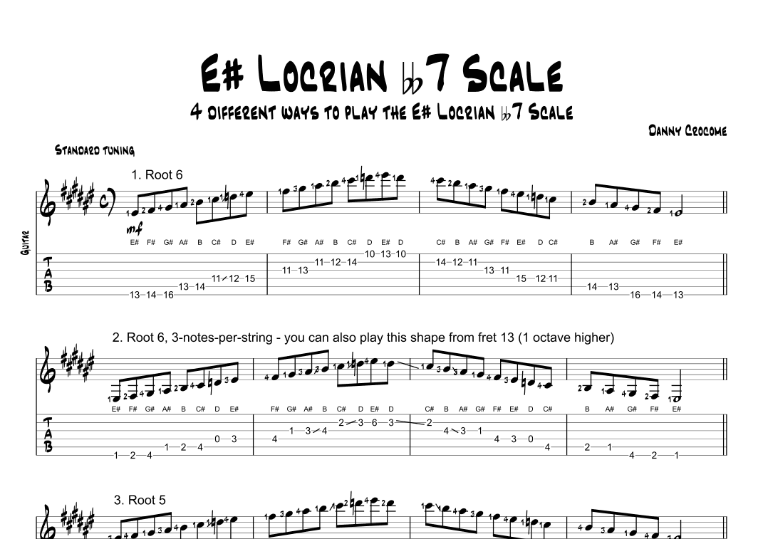 E# Locrian bb7 Scale (4 Ways to Play)