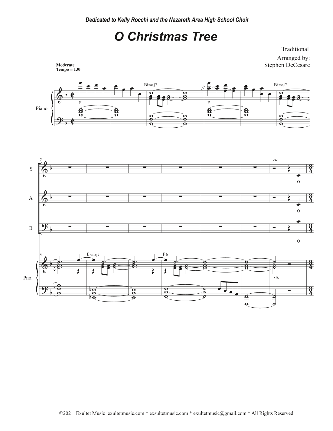 O Christmas Tree (Vocal Trio - (SAB) (arr. Stephen DeCesare)