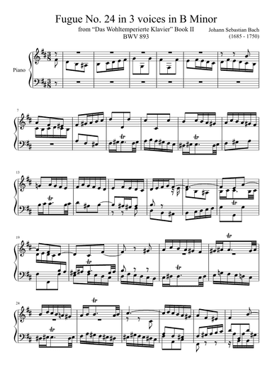 Fugue No. 24 BWV 893 (arr. Zachary Corbett)