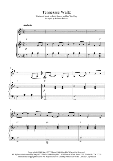 Tennessee Waltz (arr. Kaiserin Rebecca)