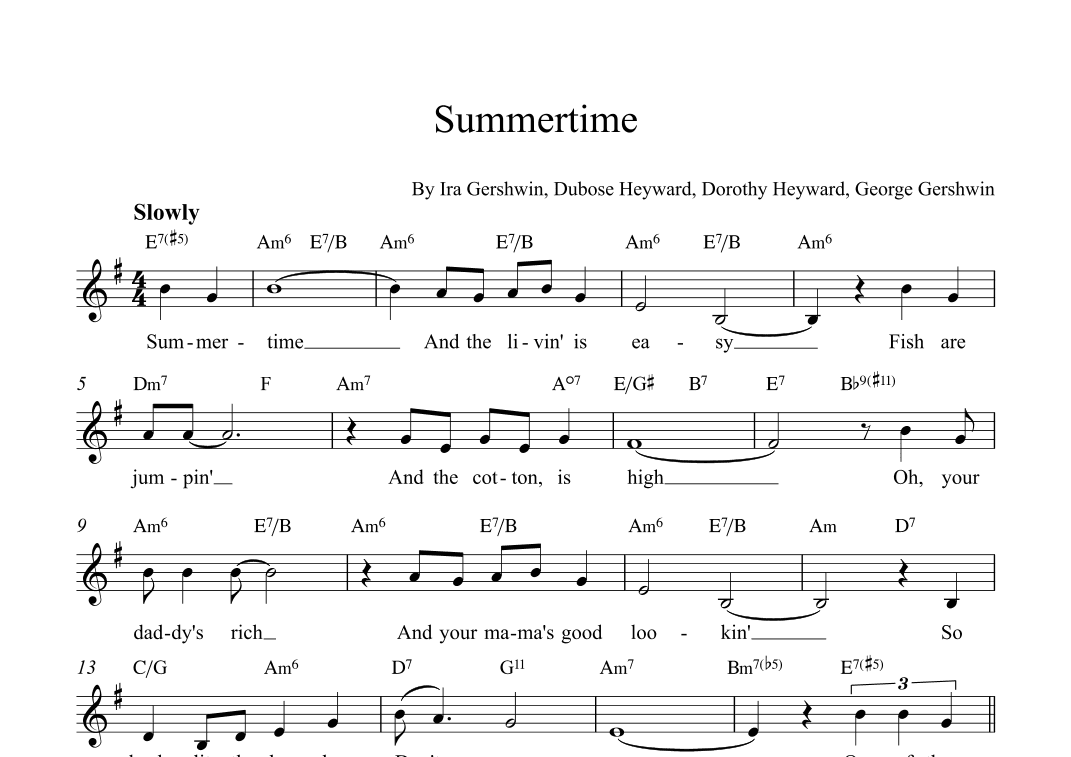 Summertime (arr. Alex Nunes Rodrigues)