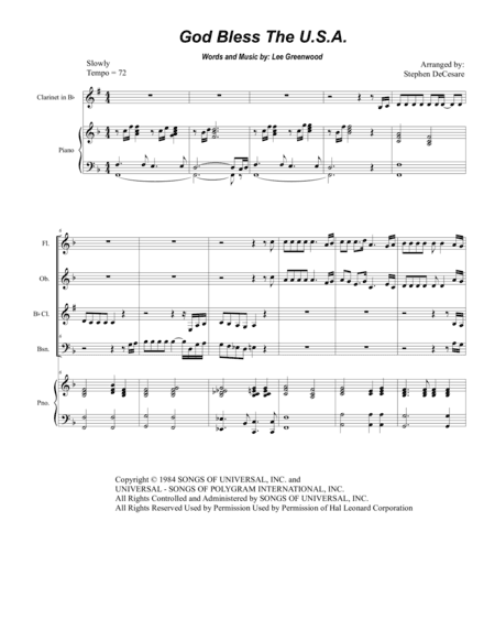 God Bless The U.S.A. (arr. Stephen DeCesare)