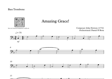 Amazing Grace How Sweet the sound - Easy Bass Trombone (arr. Daniel H Rosa)
