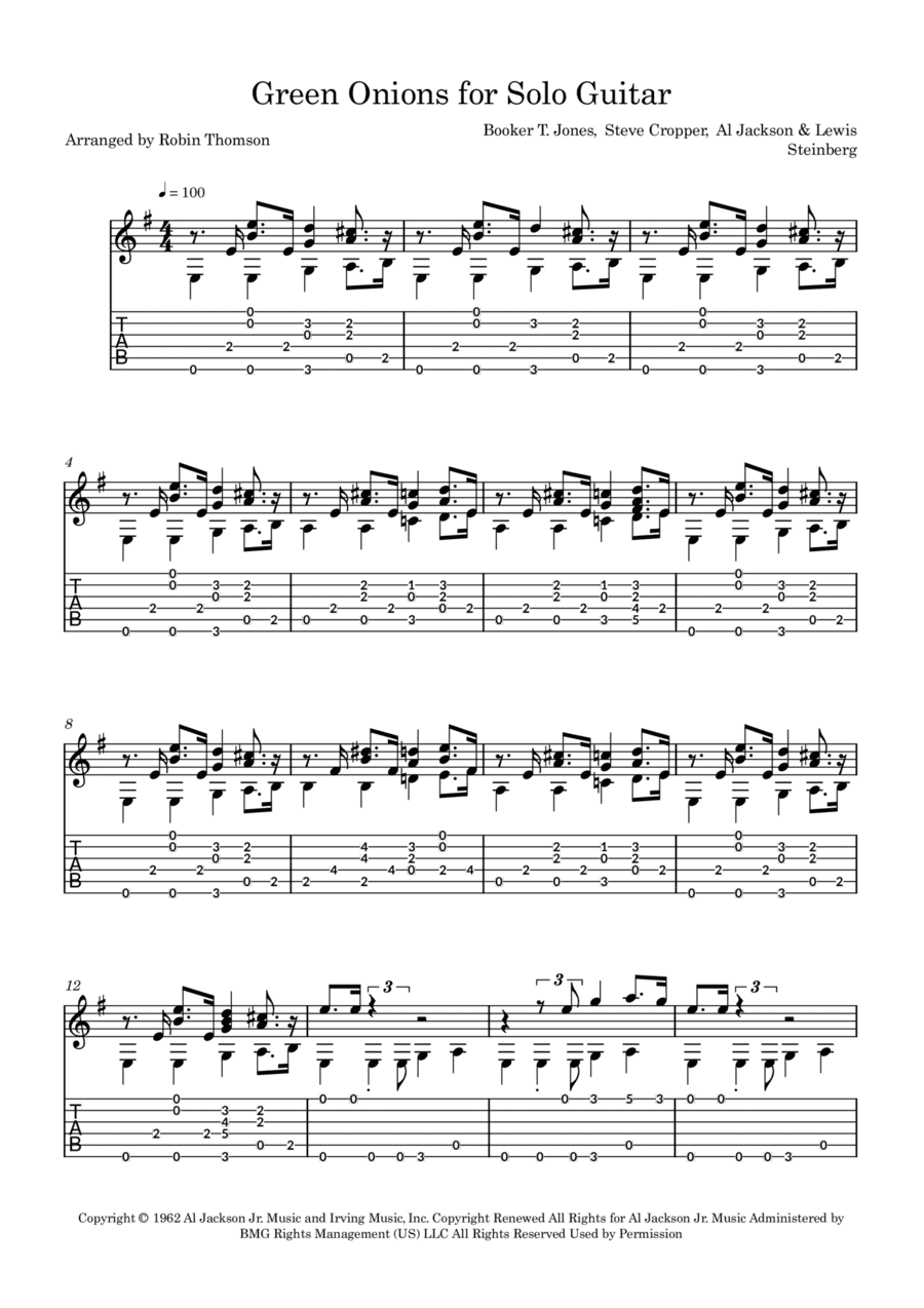 Green Onions (arr. Robin Thomson)
