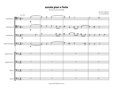 Sonata Pian E Forte (arr. JD Handshoe)