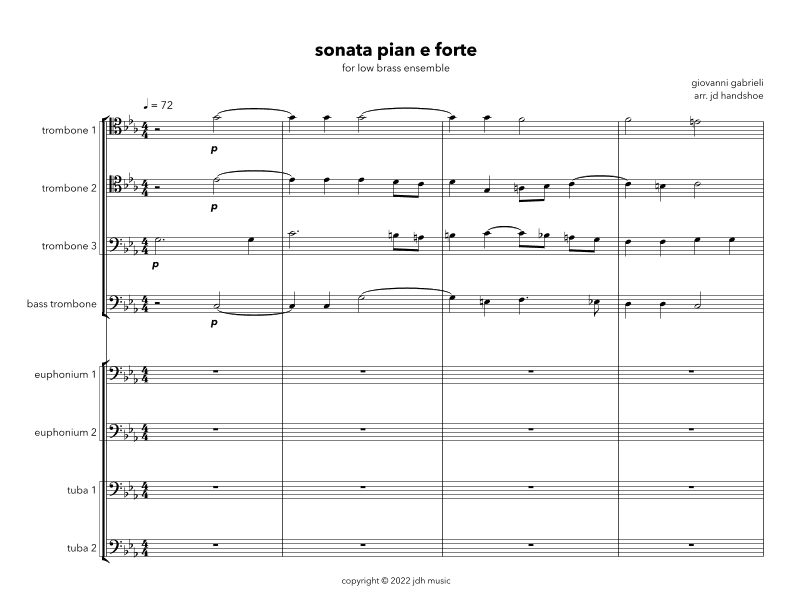Sonata Pian E Forte (arr. JD Handshoe)
