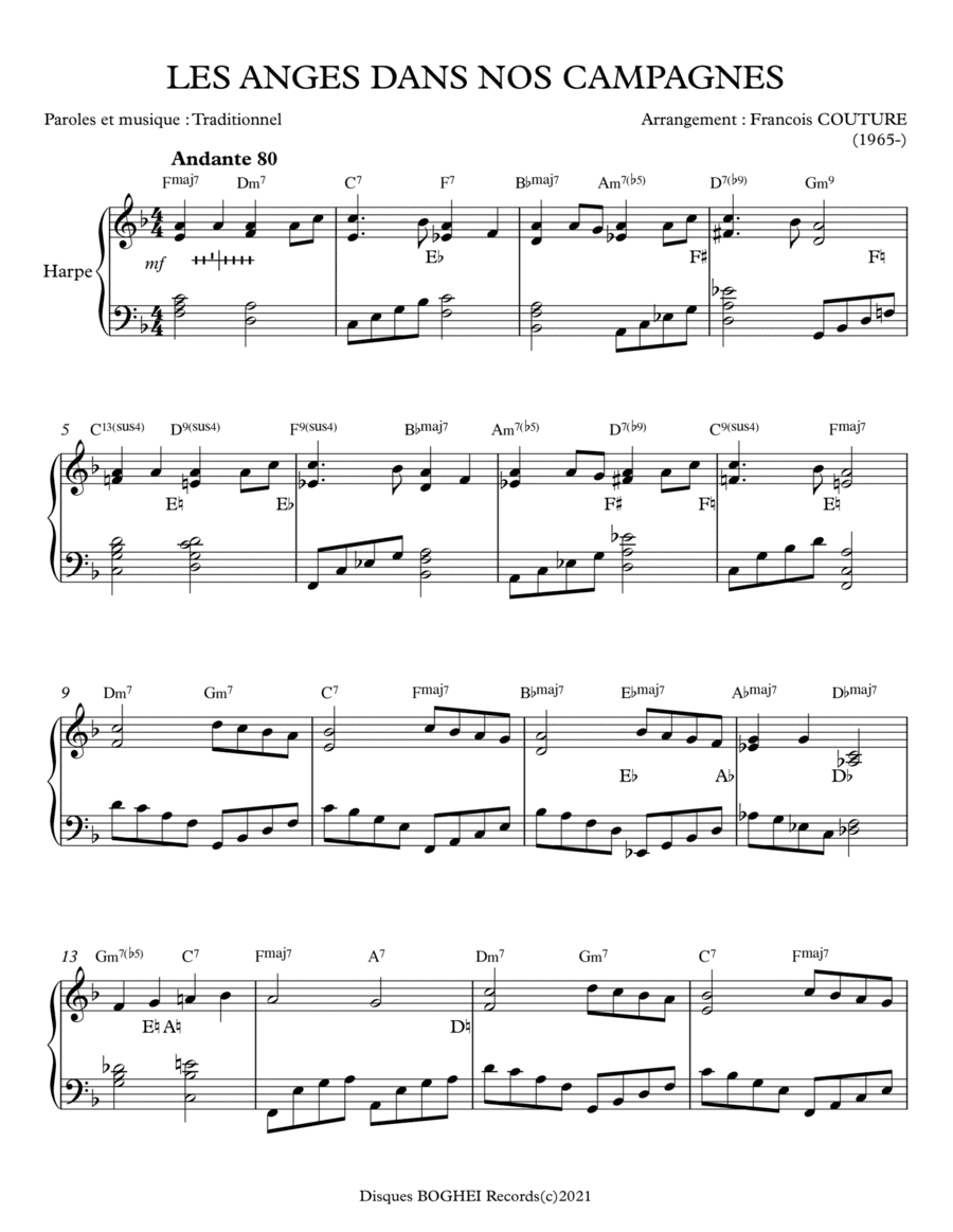LES ANGES DANS NOS CAMPAGNES (arr. Francois Couture)