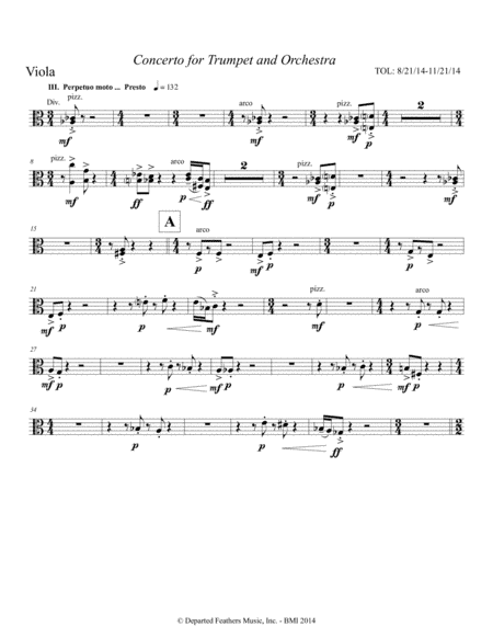 Concerto for Trumpet and Orchestra (2011) Viola part