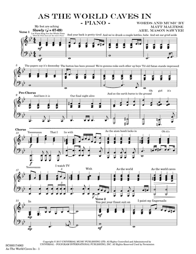 As The World Caves In (arr. Mason Sawyer)