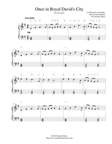 Once in Royal David's City - for easy piano (arr. Samuel Stokes)