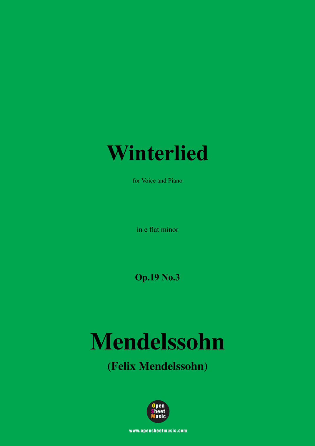 F. Mendelssohn-Winterlied,Op.19 No.3,in e flat minor (arr. OSM Press)