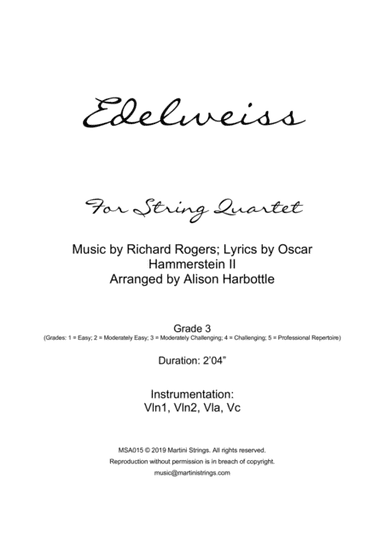Edelweiss (arr. Alison Harbottle)