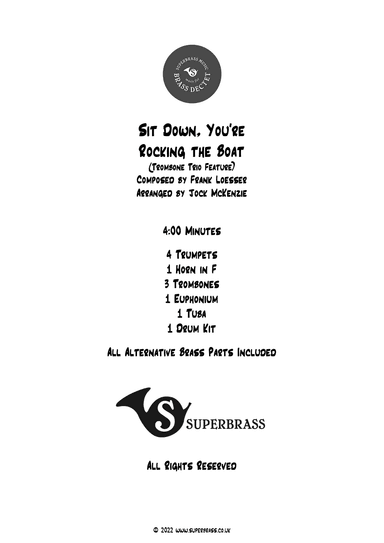 Sit Down You're Rockin' The Boat (arr. Jock McKenzie)