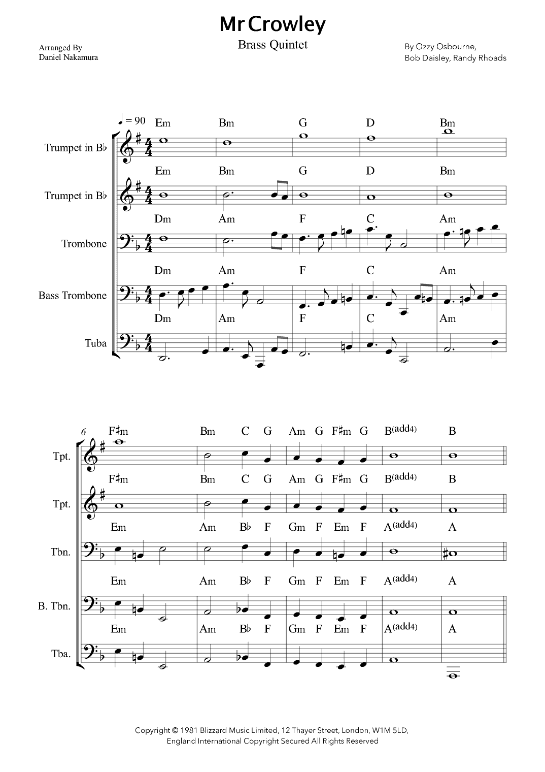 Mr. Crowley (arr. Daniel Nakamura)