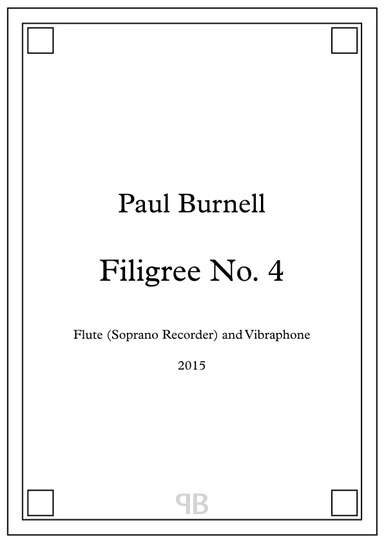 Filigree No. 4, for Flute (Soprano Recorder) and Vibraphone, Score and Parts
