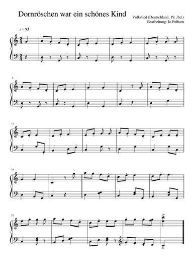 Dornröschen war ein schönes Kind (arr. Jo Fulham)