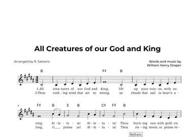All Creatures of our God and King (Key of B Major) (arr. R. Salvario)