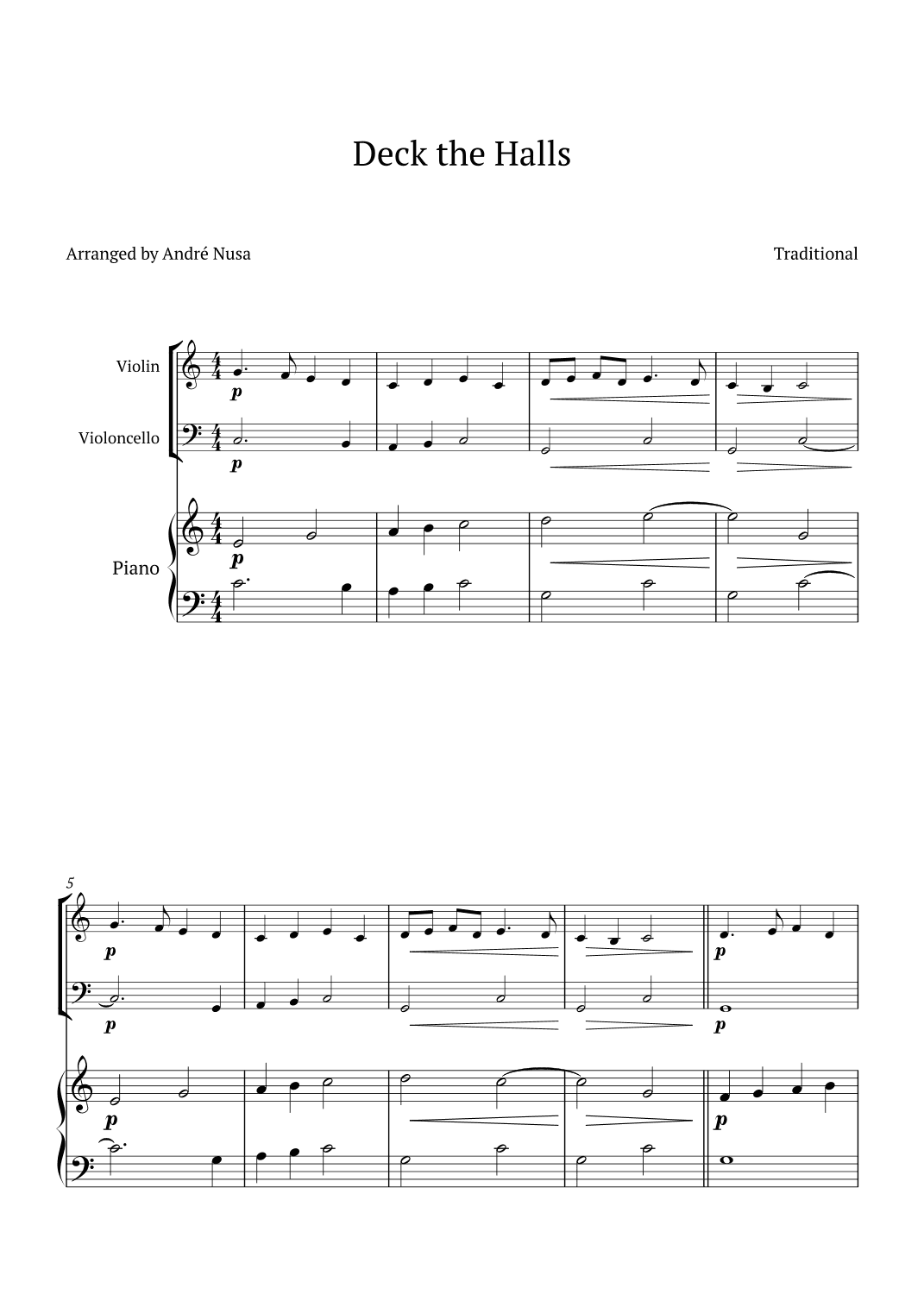 Deck the Halls (arr. André Nusa)