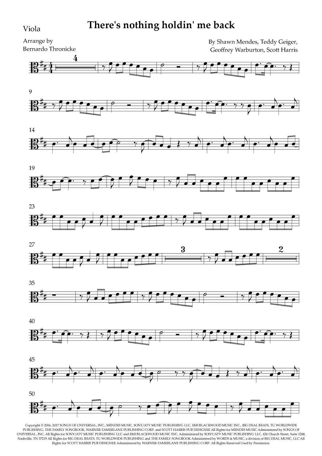 There's Nothing Holdin' Me Back (arr. Bernardo Thronicke)