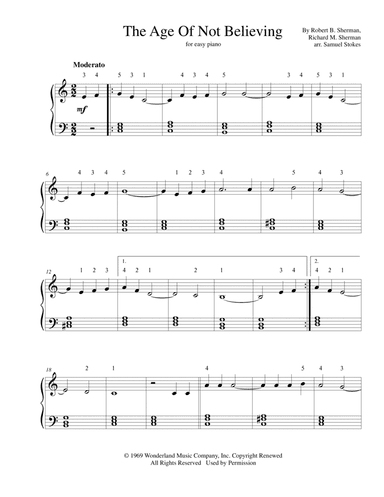 The Age Of Not Believing (arr. Samuel Stokes)