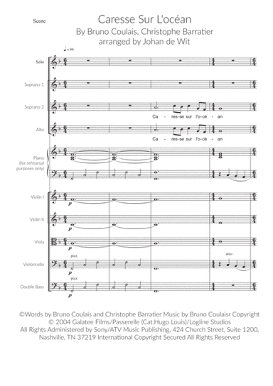 Caresse Sur L'océan (arr. Johan de Wit)