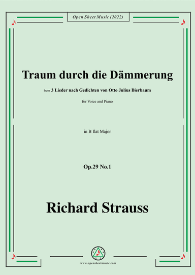 Richard Strauss-Traum durch die Dämmerung,in B flat Major (arr. OSM Press)