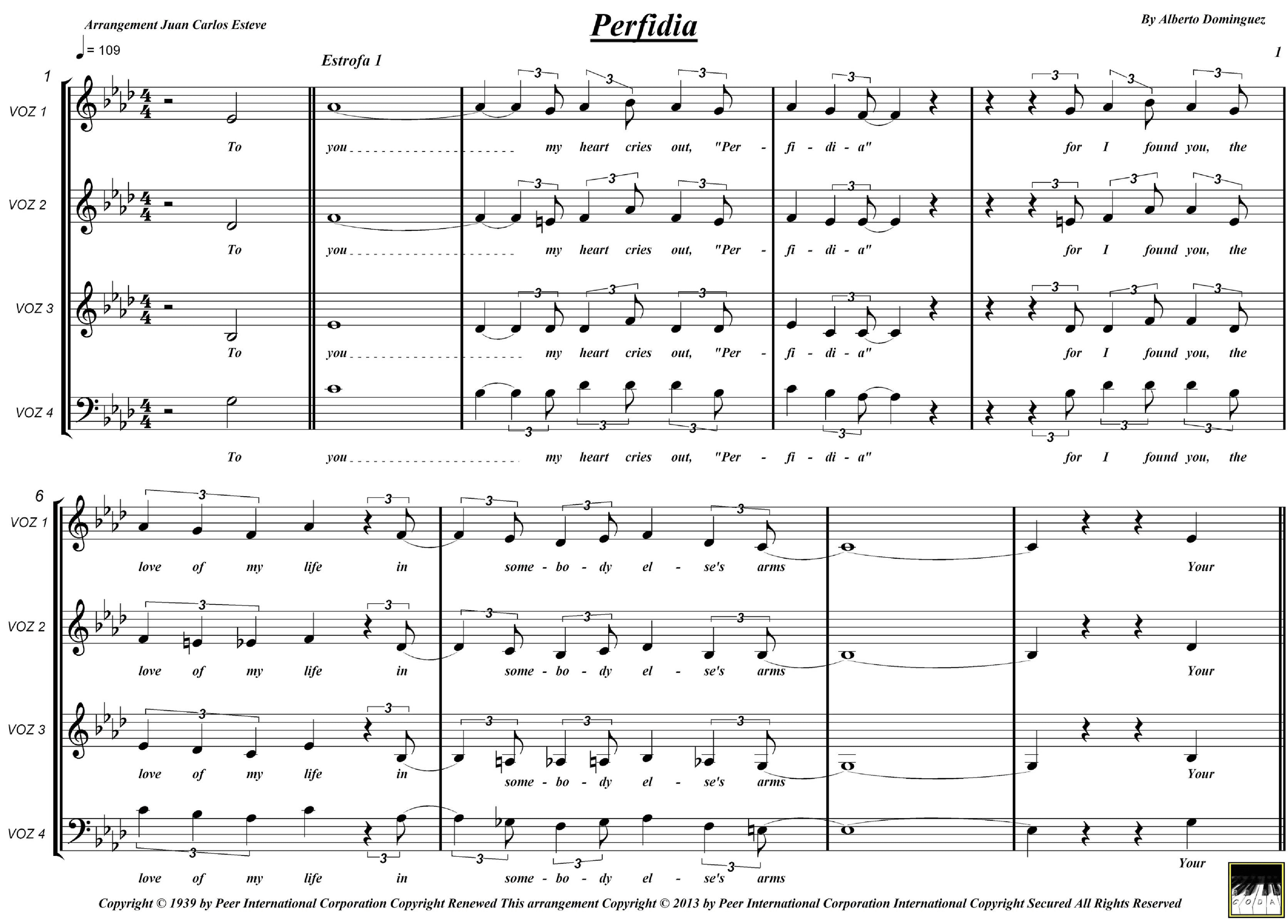 Perfidia (arr. juan carlos esteve / Gran Coda)