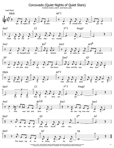 Quiet Nights Of Quiet Stars (Corcovado) (arr. Philip Jackson)