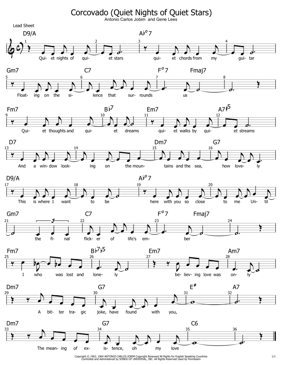 Quiet Nights Of Quiet Stars (Corcovado) (arr. Philip Jackson)