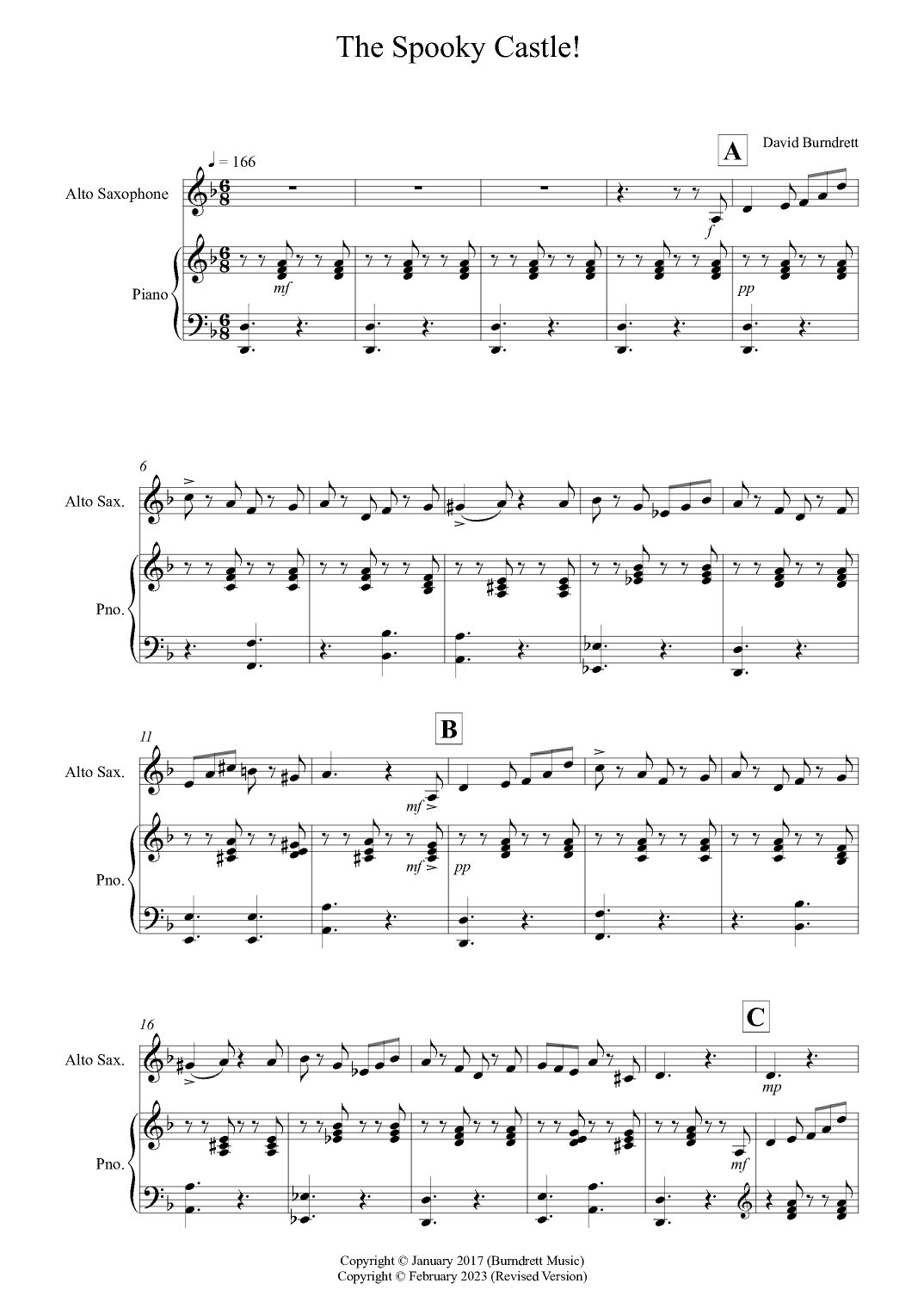 The Spooky Castle! for Alto Saxophone and Piano