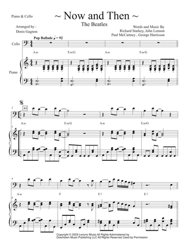Now And Then (arr. Arranged Bye Denis Gagnon)