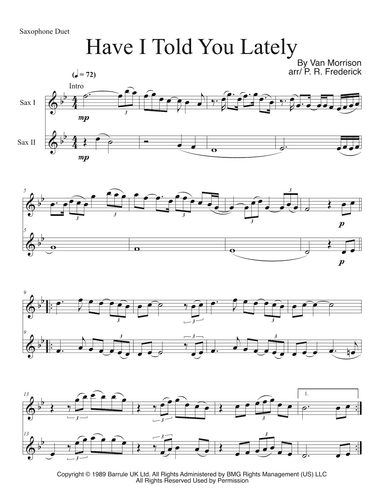 Have I Told You Lately (arr. P. R. Frederick)