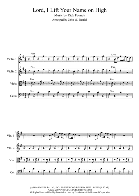 Lord, I Lift Your Name On High (arr. John W. Daniel)