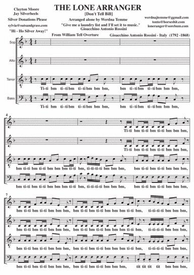 The Lone Ranger theme tune A Cappella SATB (arr. Andrew Emmet)