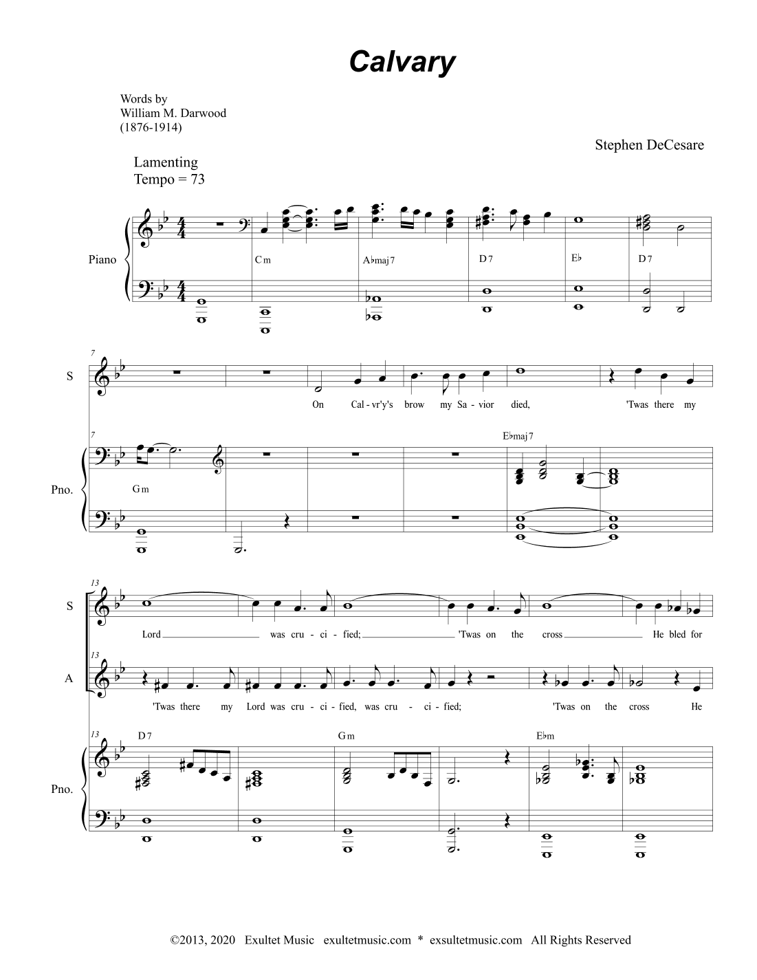 Calvary (2-part choir - (SA)