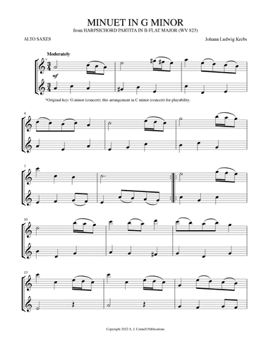 Minuet in G Minor (from Harpsichord Partita in B-flat Major) (arr. Mark Phillips)