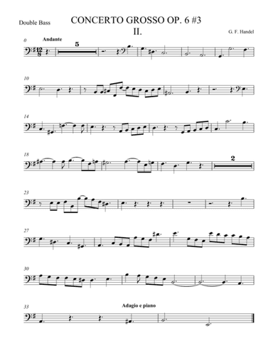Concerto Grosso Op. 6 #3 Movement II (arr. theupperstaff.com)