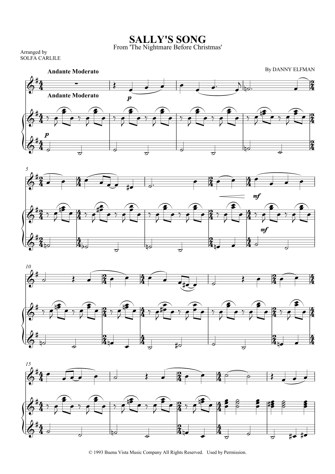 Sally's Song (arr. SCMusic)