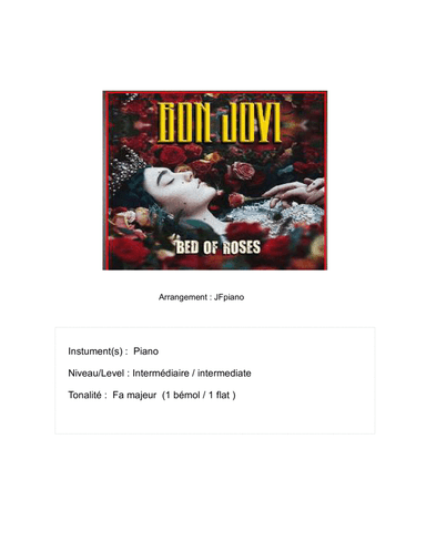 Bed Of Roses (arr. JFpiano)