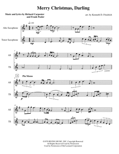 Merry Christmas, Darling (arr. Kenneth D. Friedrich)