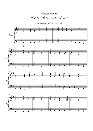 Dolce sentire (from "Fratello sole, sorella luna") (arr. Ester Alessandrini)