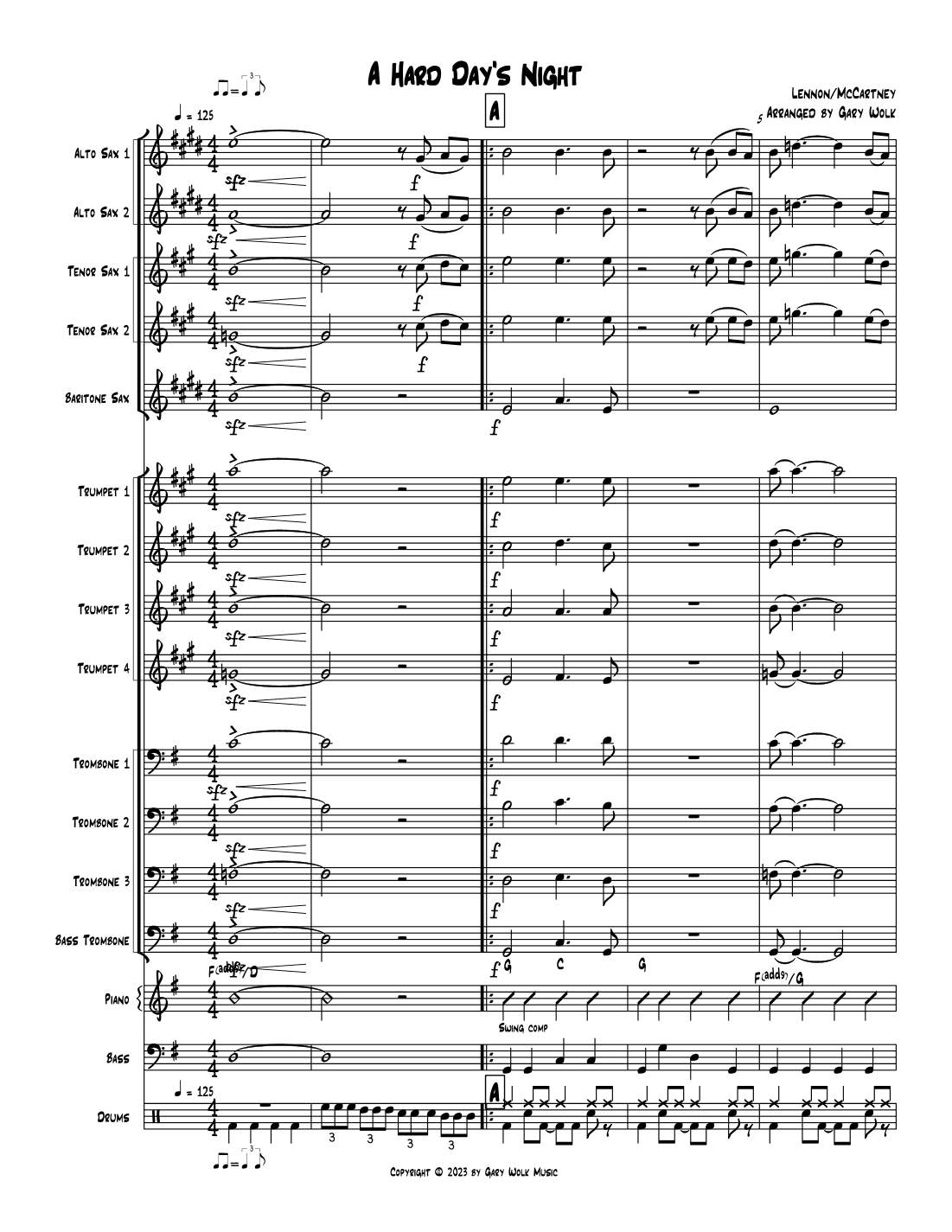 A Hard Day's Night (arr. Gary Wolk)