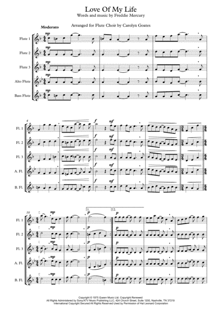 Love Of My Life (arr. Carolyn Goates)
