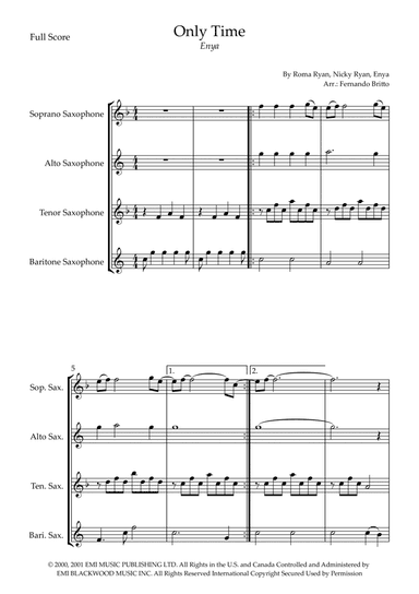 Only Time (arr. Fernando Britto)