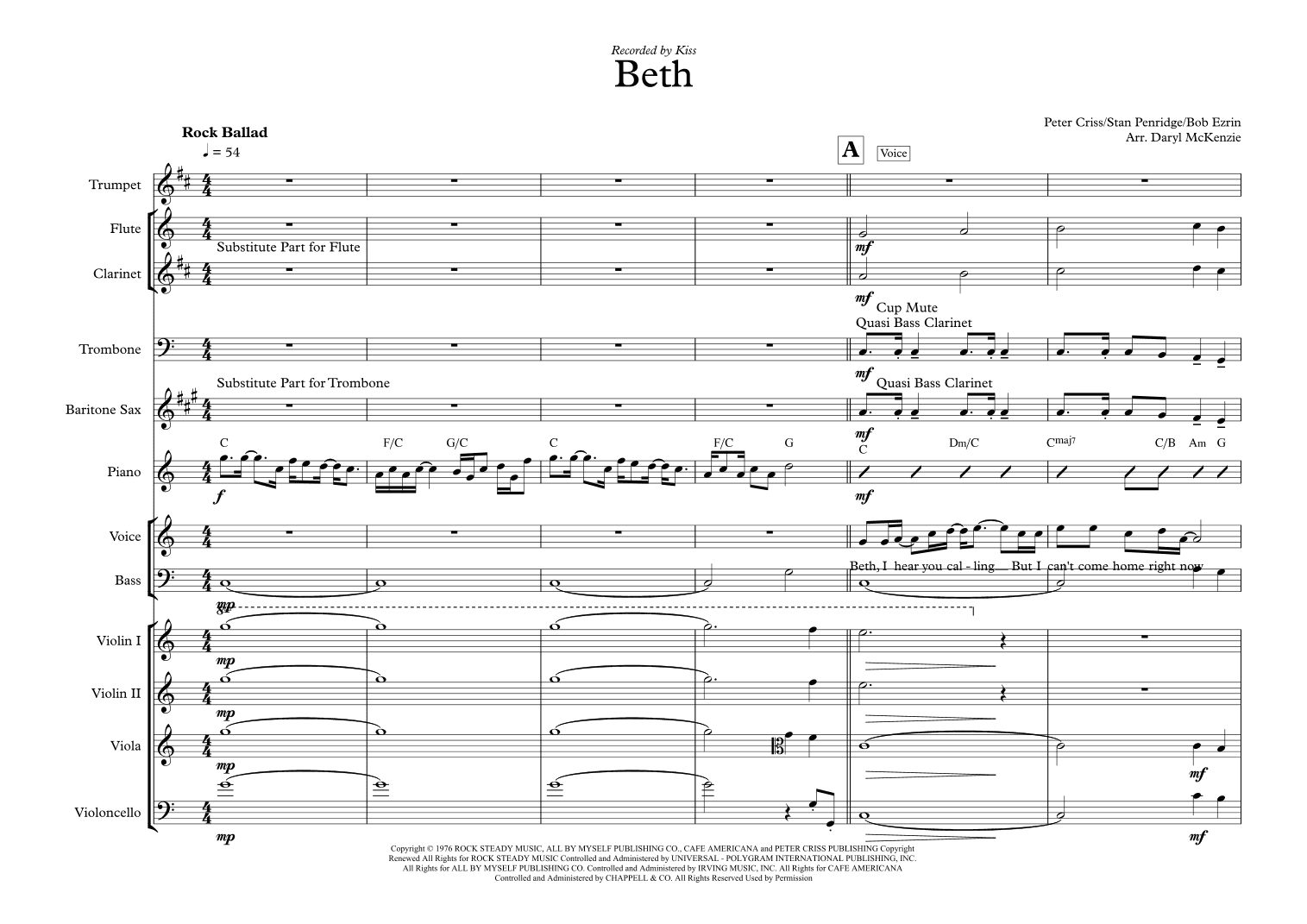 Beth (arr. Daryl McKenzie)