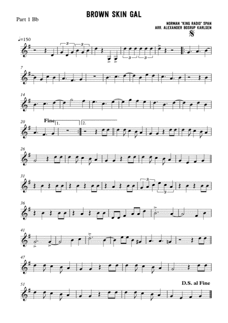 Brown Skin Gal - Clarinet Quartet (arr. Alexander Bosrup Karlsen)