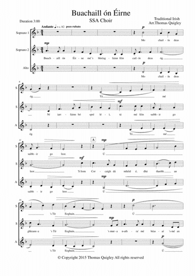 Buachaill ón Éirne (arr. Thomas Quigley)